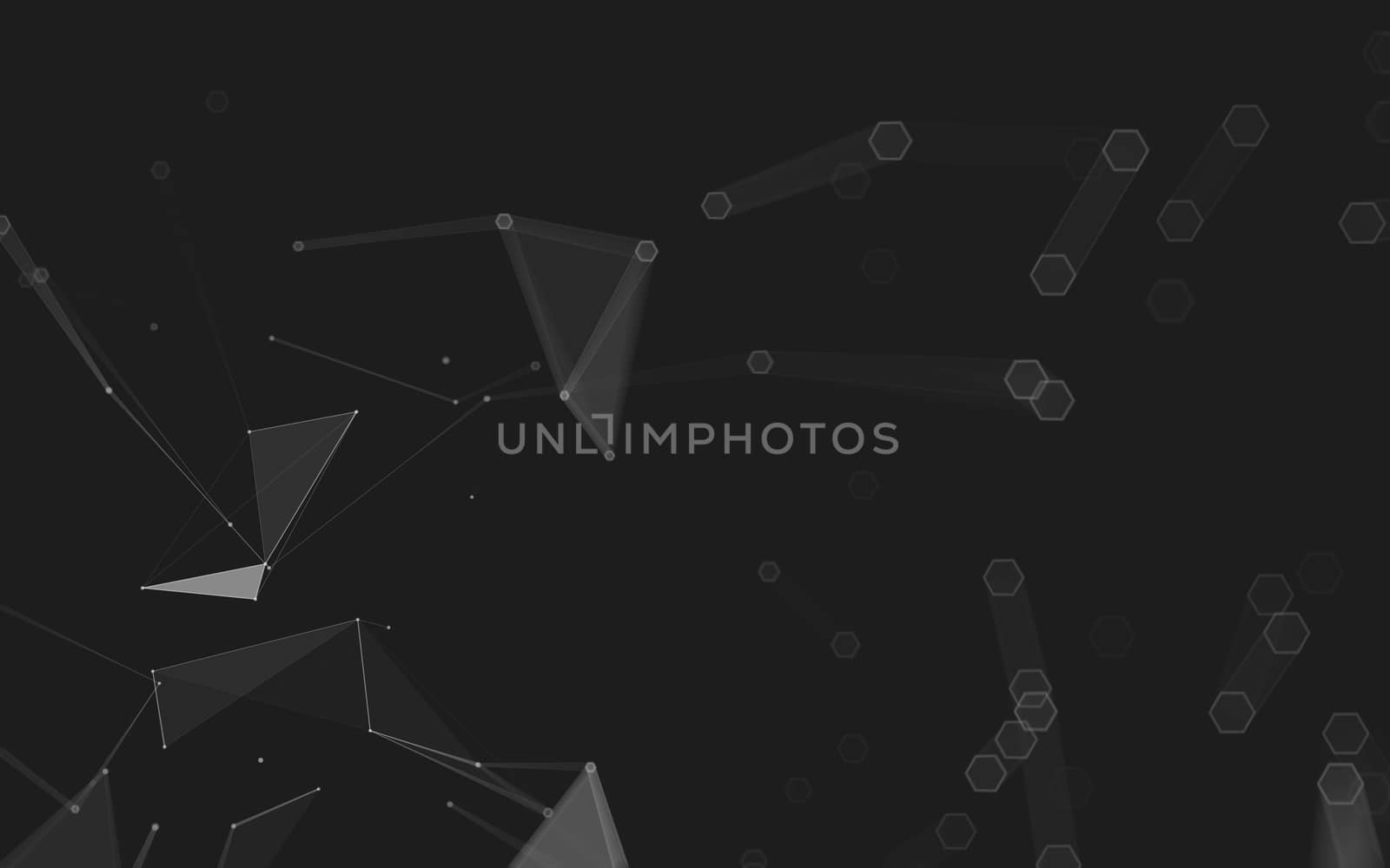 Abstract polygonal space low poly dark background, 3d rendering by teerawit