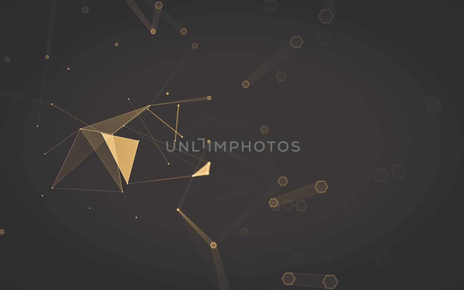 Abstract polygonal space low poly dark background with connecting dots and lines. Connection structure. 3d rendering