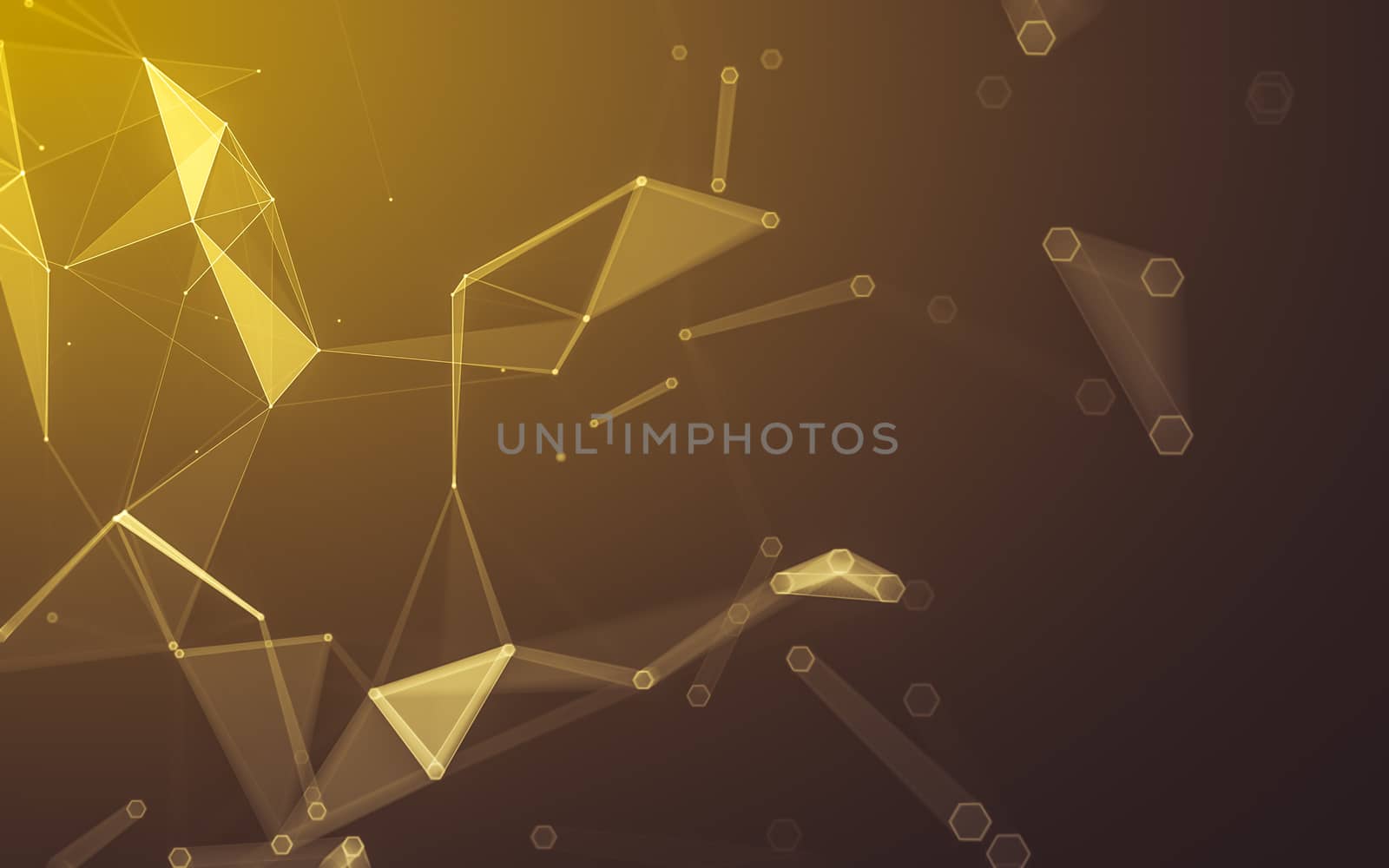 Abstract polygonal space low poly dark background with connecting dots and lines. Connection structure. 3d rendering