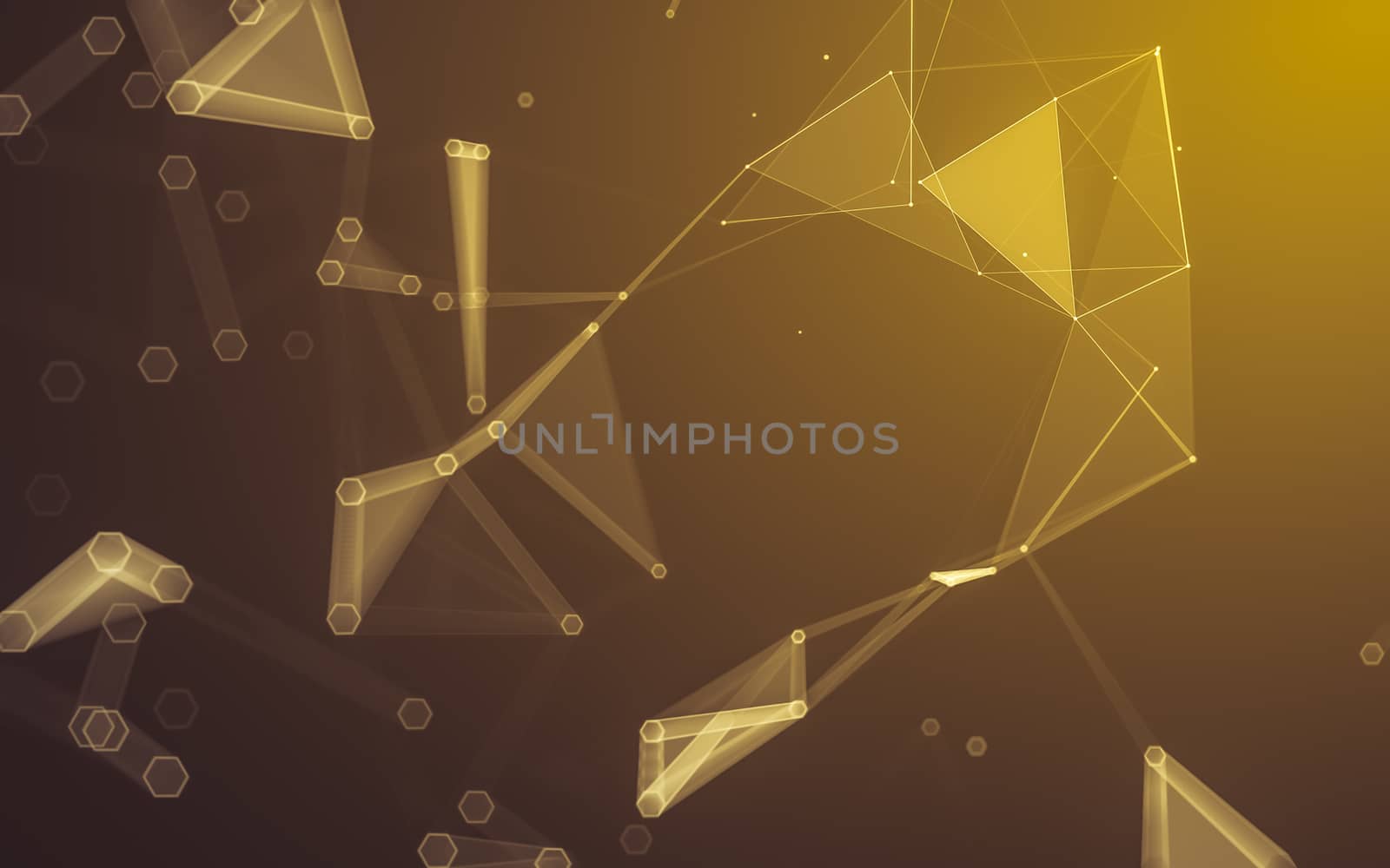 Abstract polygonal space low poly dark background, 3d rendering by teerawit