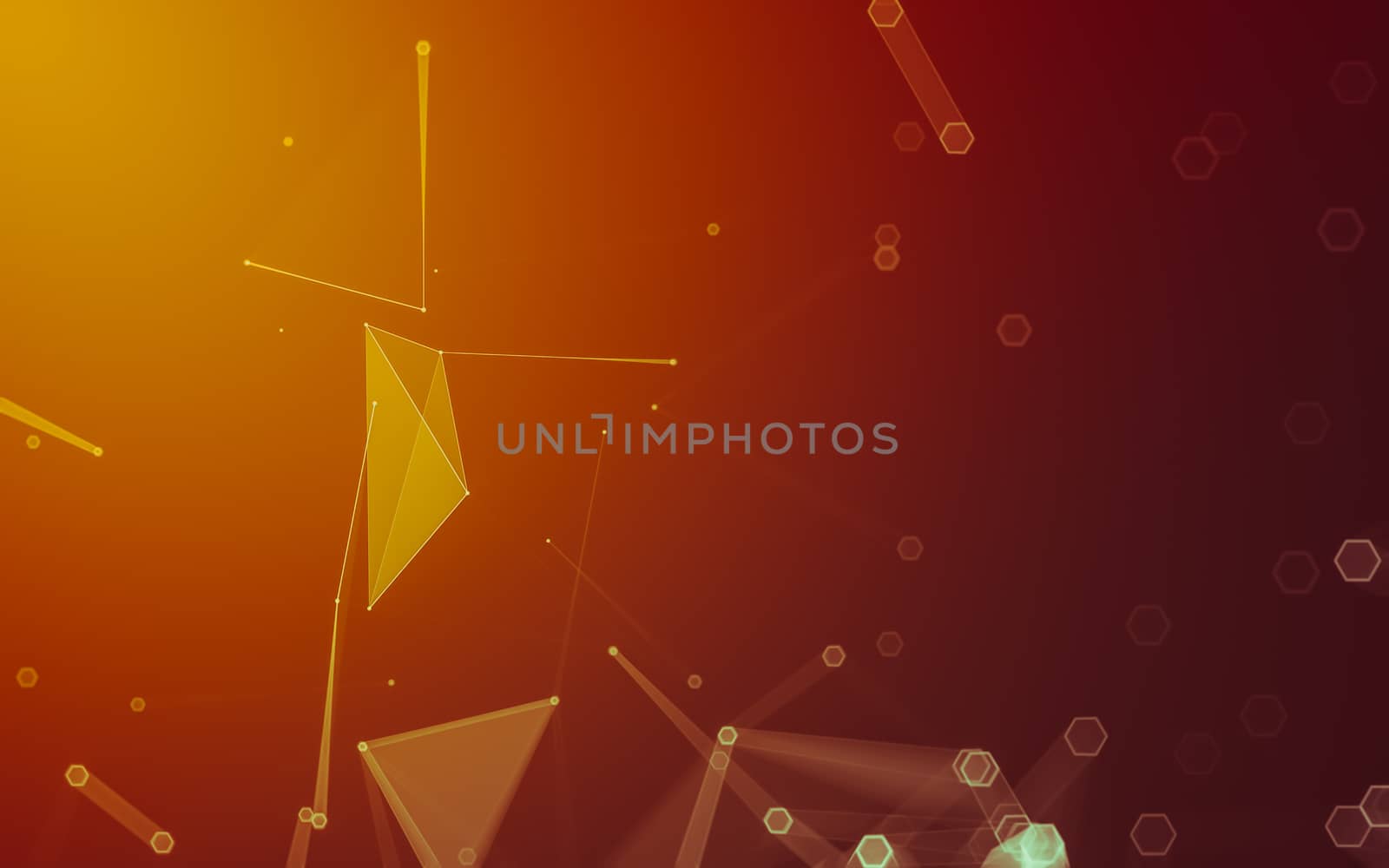 Abstract polygonal space low poly dark background, 3d rendering by teerawit