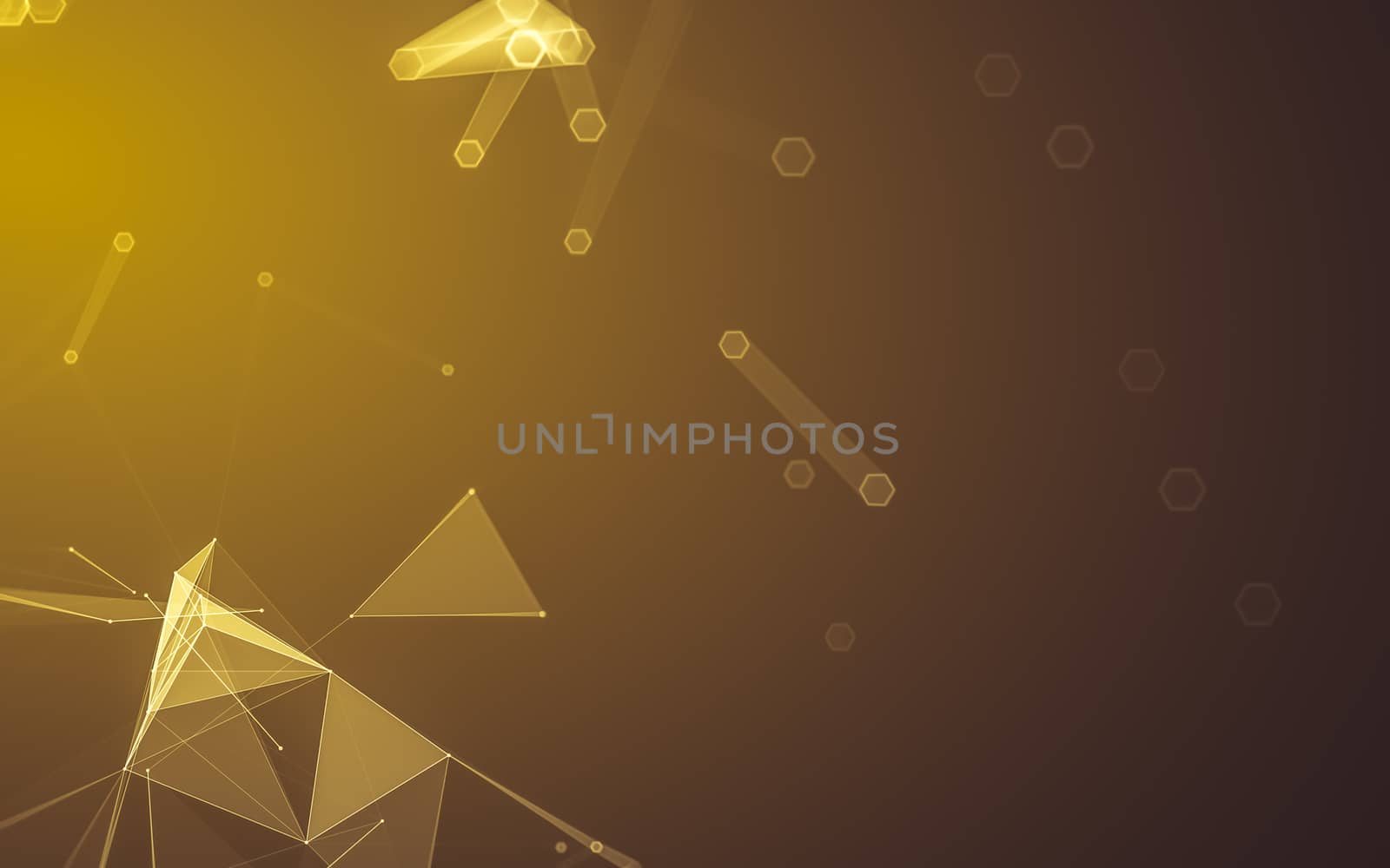 Abstract polygonal space low poly dark background with connecting dots and lines. Connection structure. 3d rendering