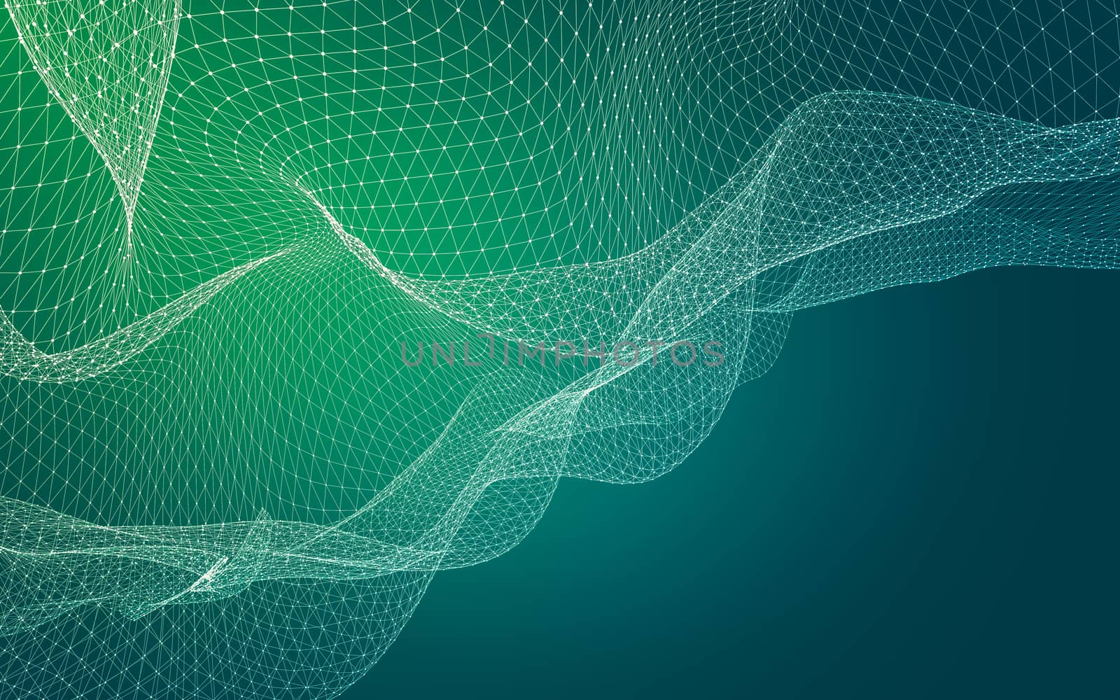 Abstract polygonal space low poly dark background with connecting dots and lines. Connection structure. 3d rendering