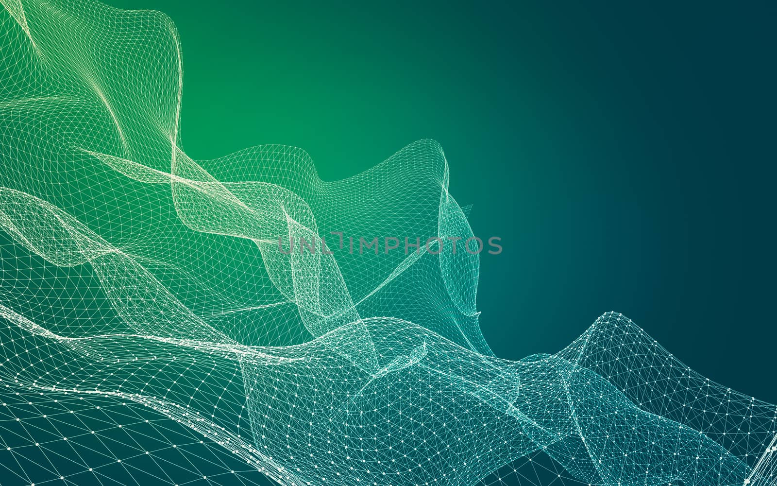 Abstract polygonal space low poly dark background with connecting dots and lines. Connection structure. 3d rendering