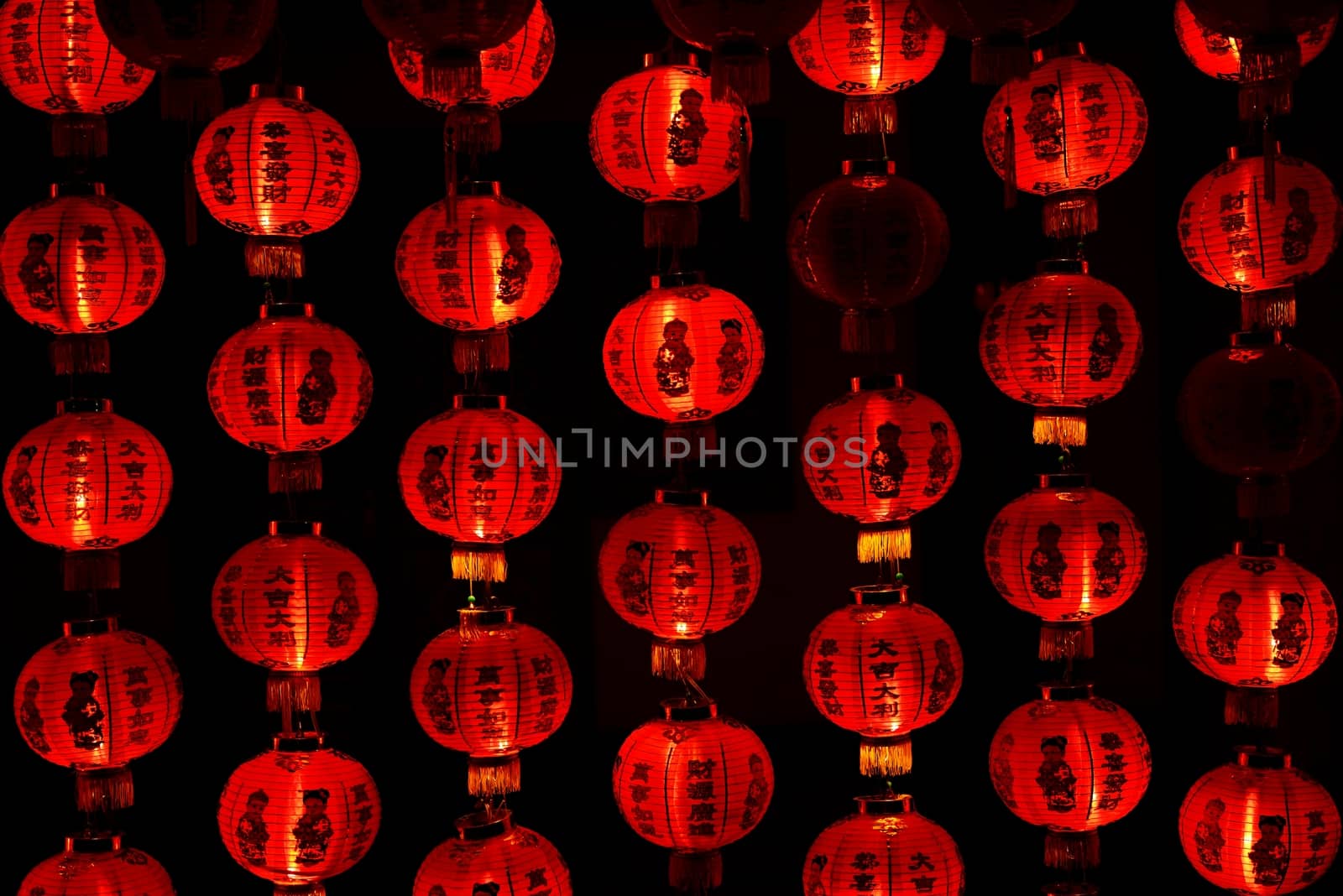 The red Chinese lanterns for beautiful background