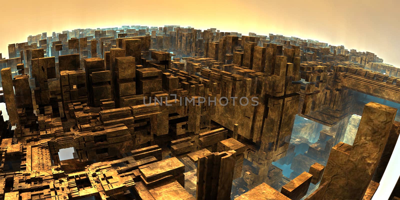 Computer rendered 3D illustration of virtual scenery