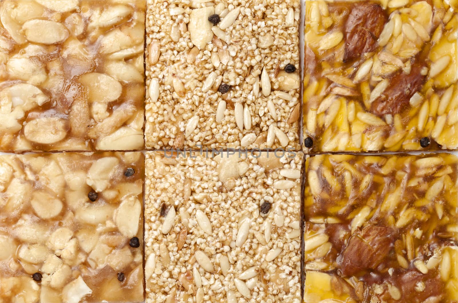 Various kinds of Indian sweet brittle, close-up