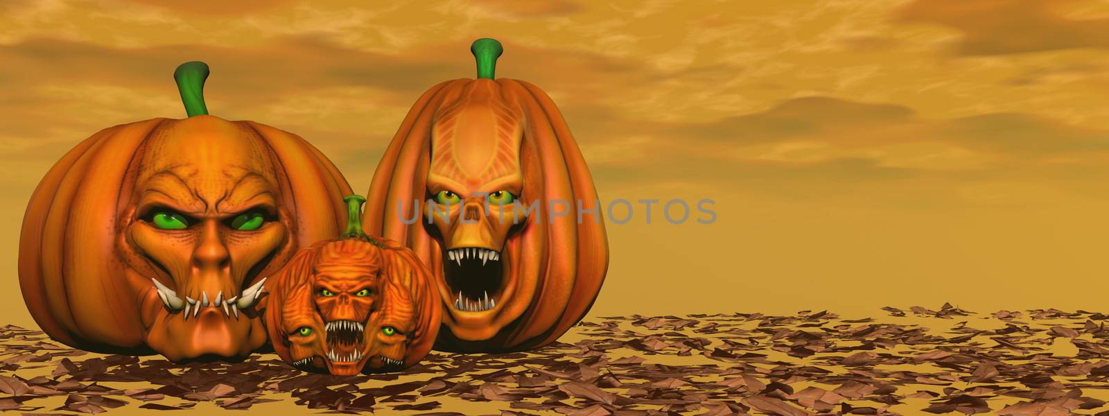 Halloween pumpkins - 3D render by Elenaphotos21