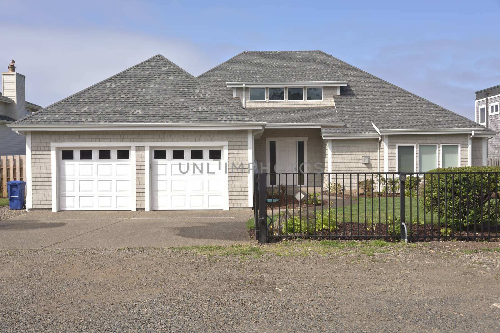 Family home and garden on the Oregon coast.