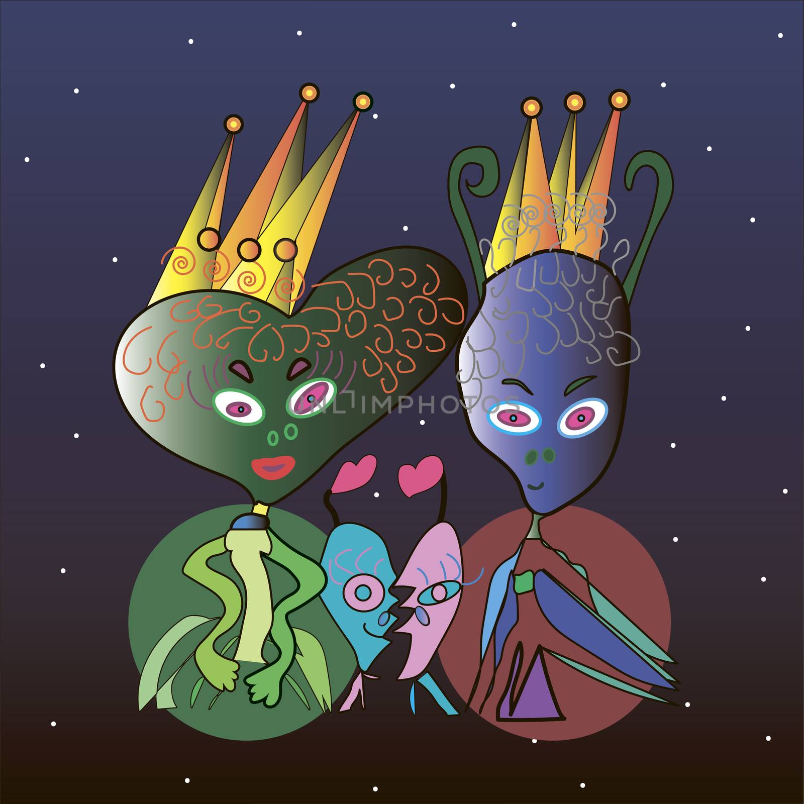 The Space Royal Family - JPEG illustration by gstalker