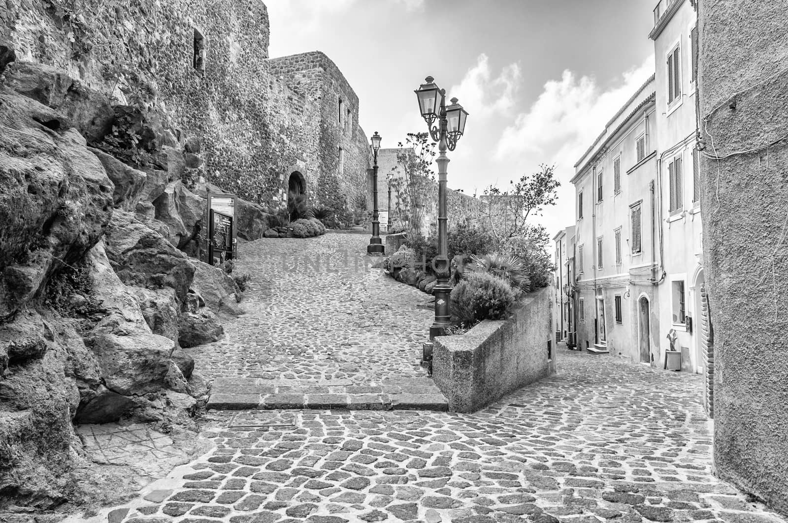 the beautiful alley of castelsardo old city by replica