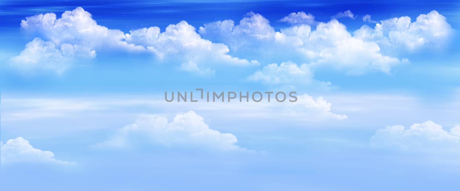 Clouds in a Blue Sky Panorama by Multipedia