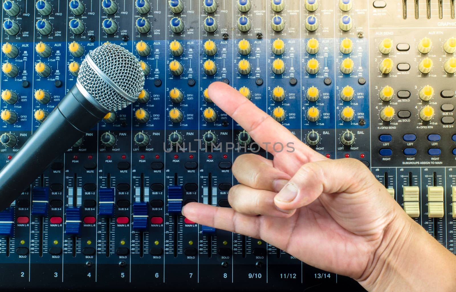 Live Sound Mixers  and music studio Hand symbol