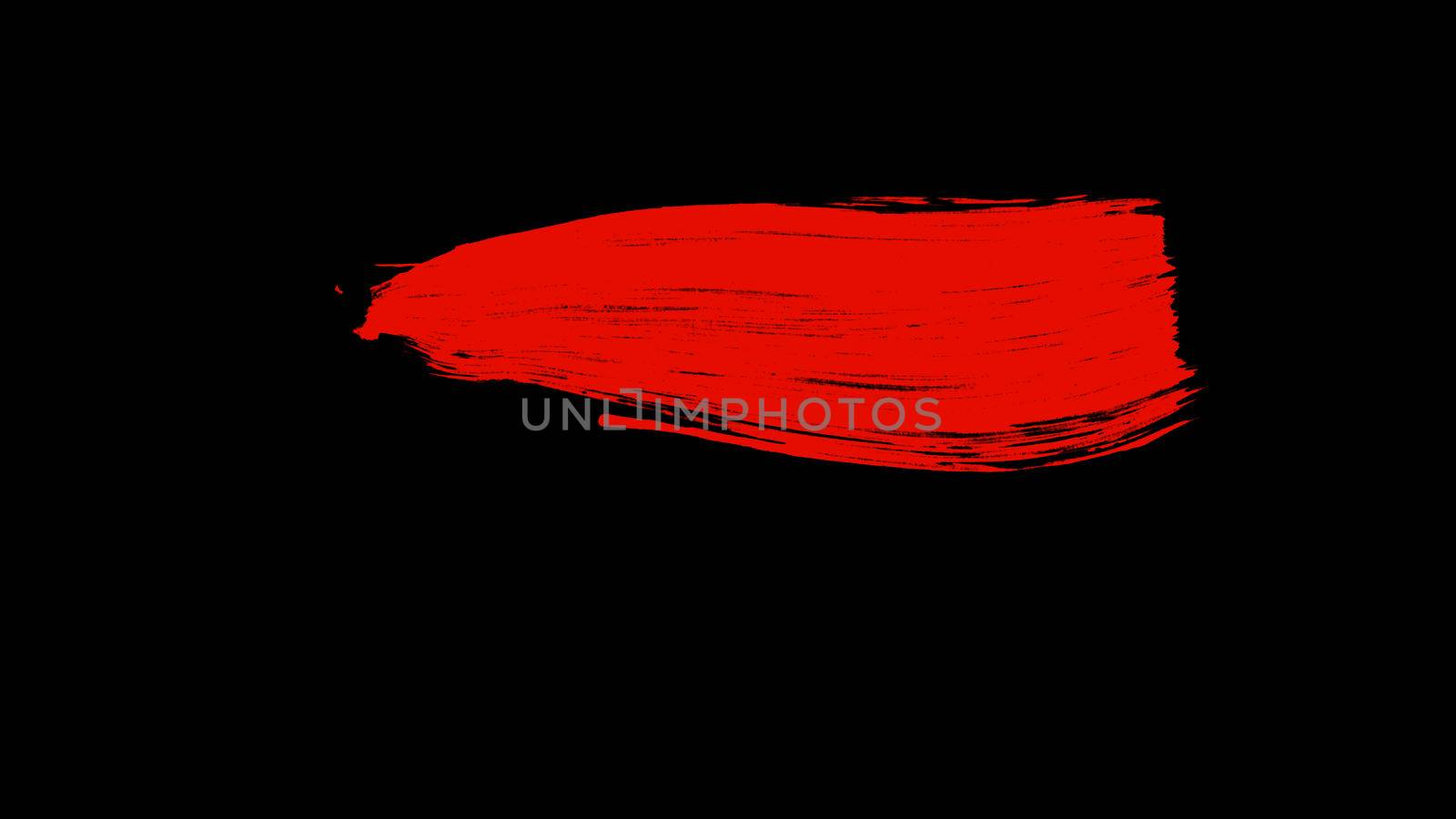 Brush Paint Red Color. Brush Paint Over Transparent Background with Alpha Channel. Easy use in motion design 4K