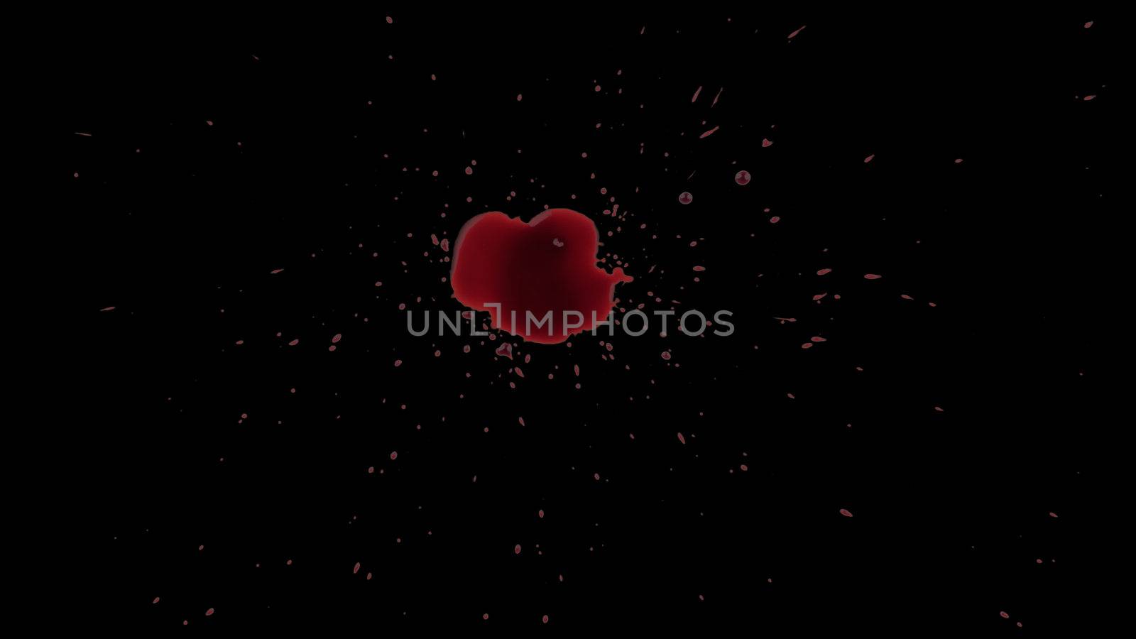 Red Blood Splatter Splash Isolated with Alpha Channel. Easy use in motion design 4K