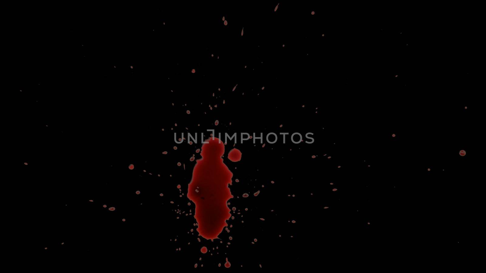 Red Blood Splatter Splash Isolated with Alpha Channel. Easy use in motion design 4K