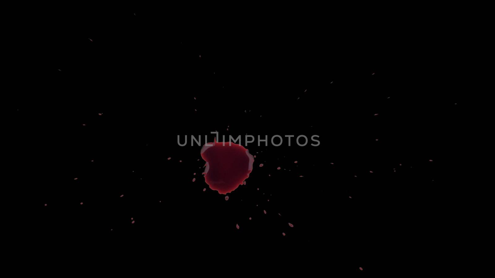 Drops of Blood Drip on the Floor. Transparent background with Alpha Channel. Easy use in motion design 4K
