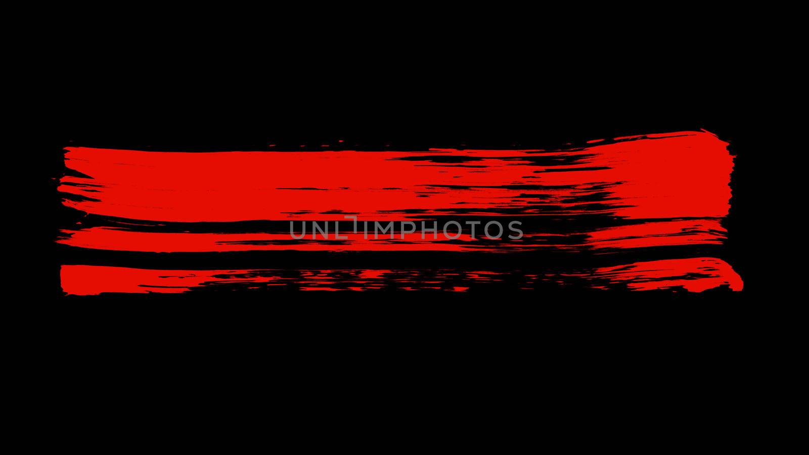 Brush Paint Red Color. Brush Paint Over Transparent Background with Alpha Channel. Easy use in motion design 4K