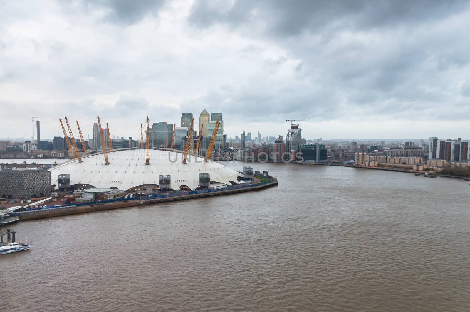 The O2 Arena in London on a rainy day by mkos83