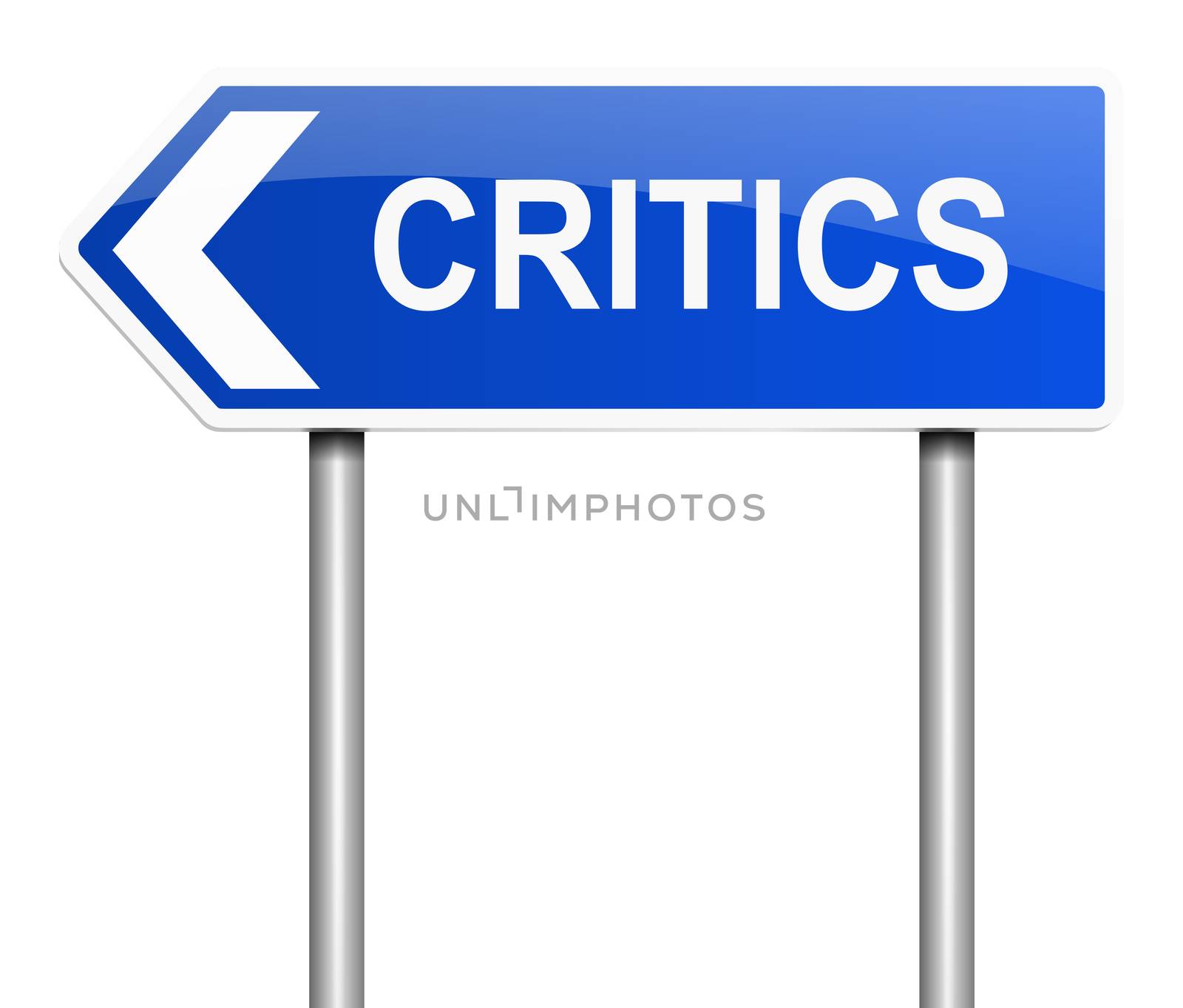 Illustration depicting a sign with a critics concept.