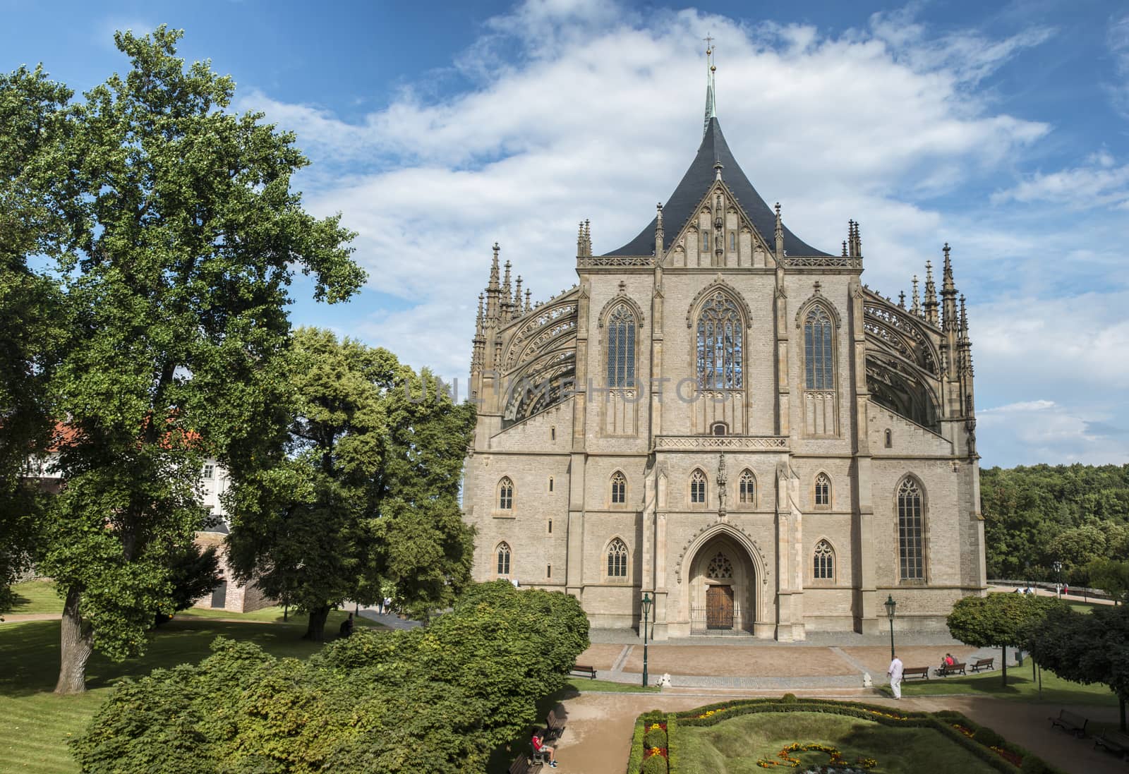 Saint Barbara's Church in the city of Kutna Hora, Czech Republic. Old gothic cathedral landmark.