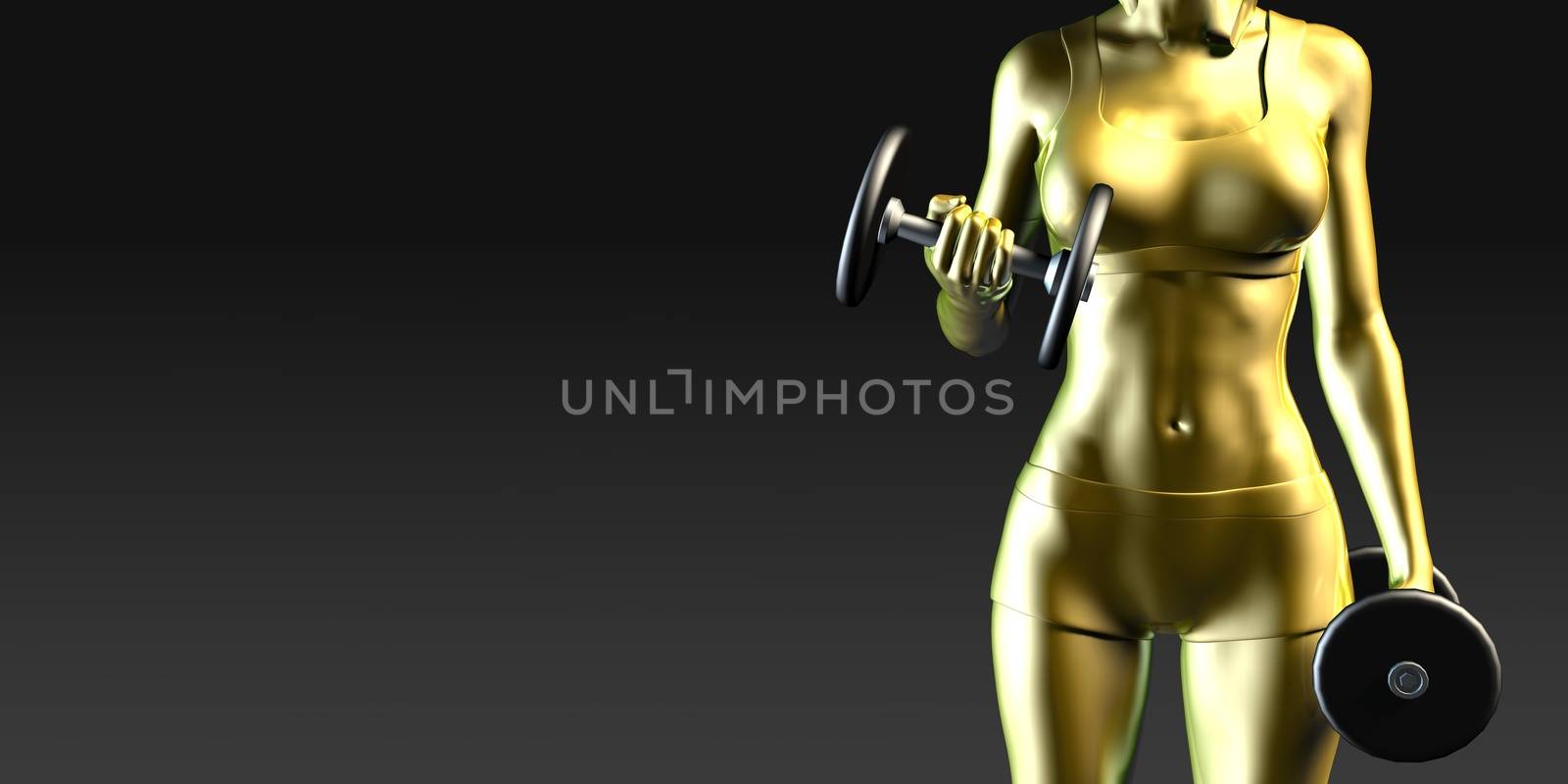 Woman Lifting Weights as a Fitness Concept