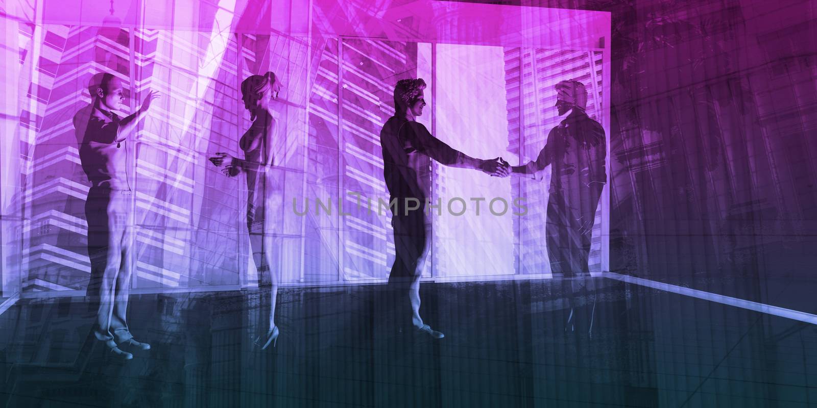 Sales Meeting with Businessmen Shaking Hands