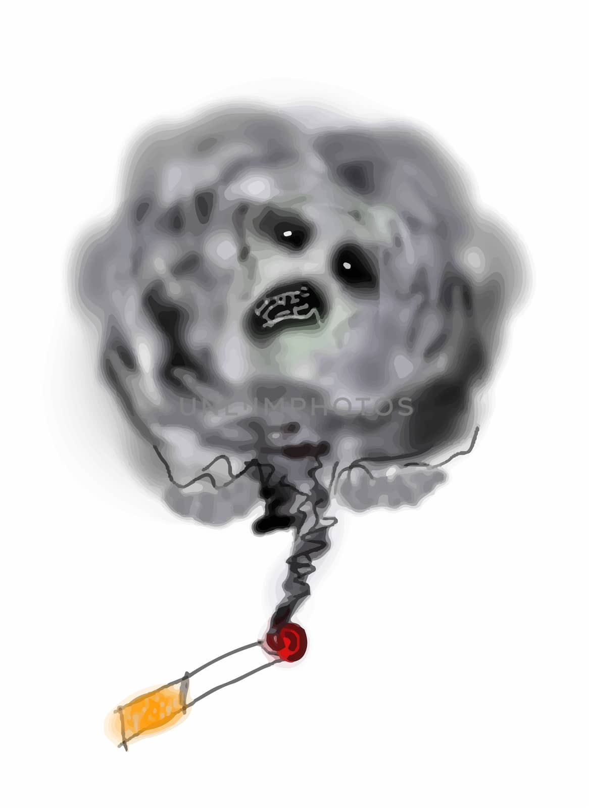 Smoking Kills  -  Ilustration of cigarette and smoke face