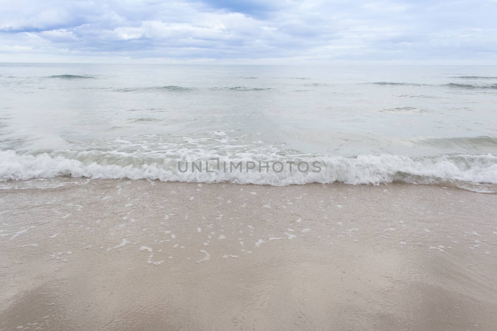 Prachuap Khiri Khan, Thailand-August 22,2015: waves on the beach