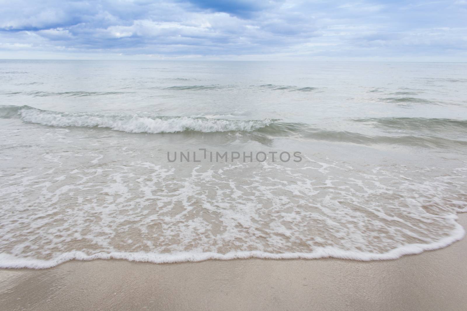Prachuap Khiri Khan, Thailand-August 22,2015: waves on the beach