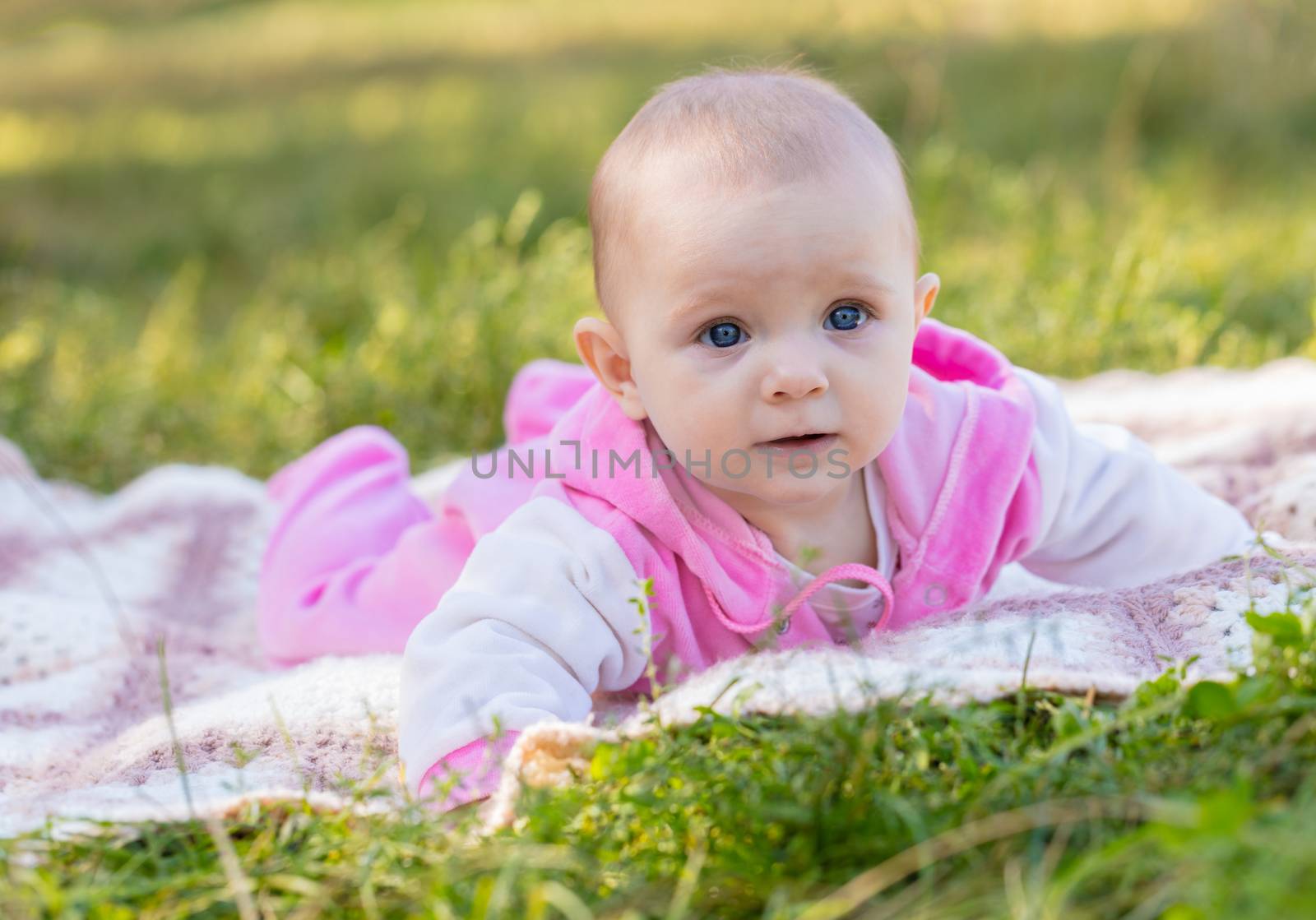 portrait of a smiling baby girl by MegaArt