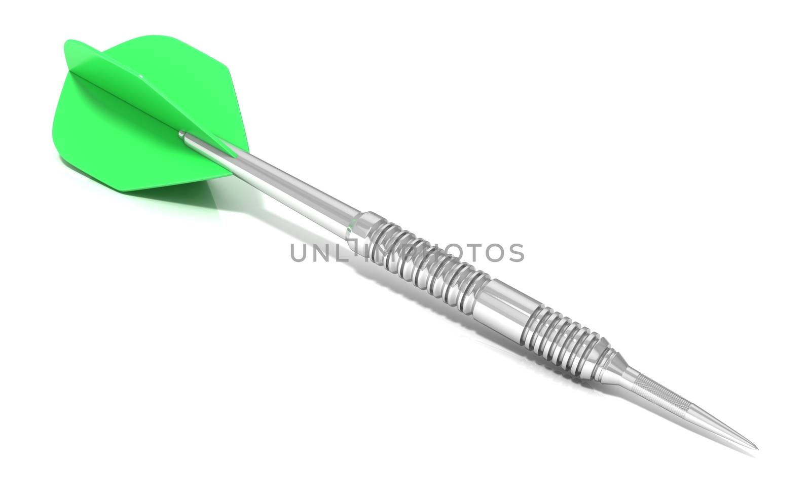 Green dart isolated on white background. Side view by djmilic