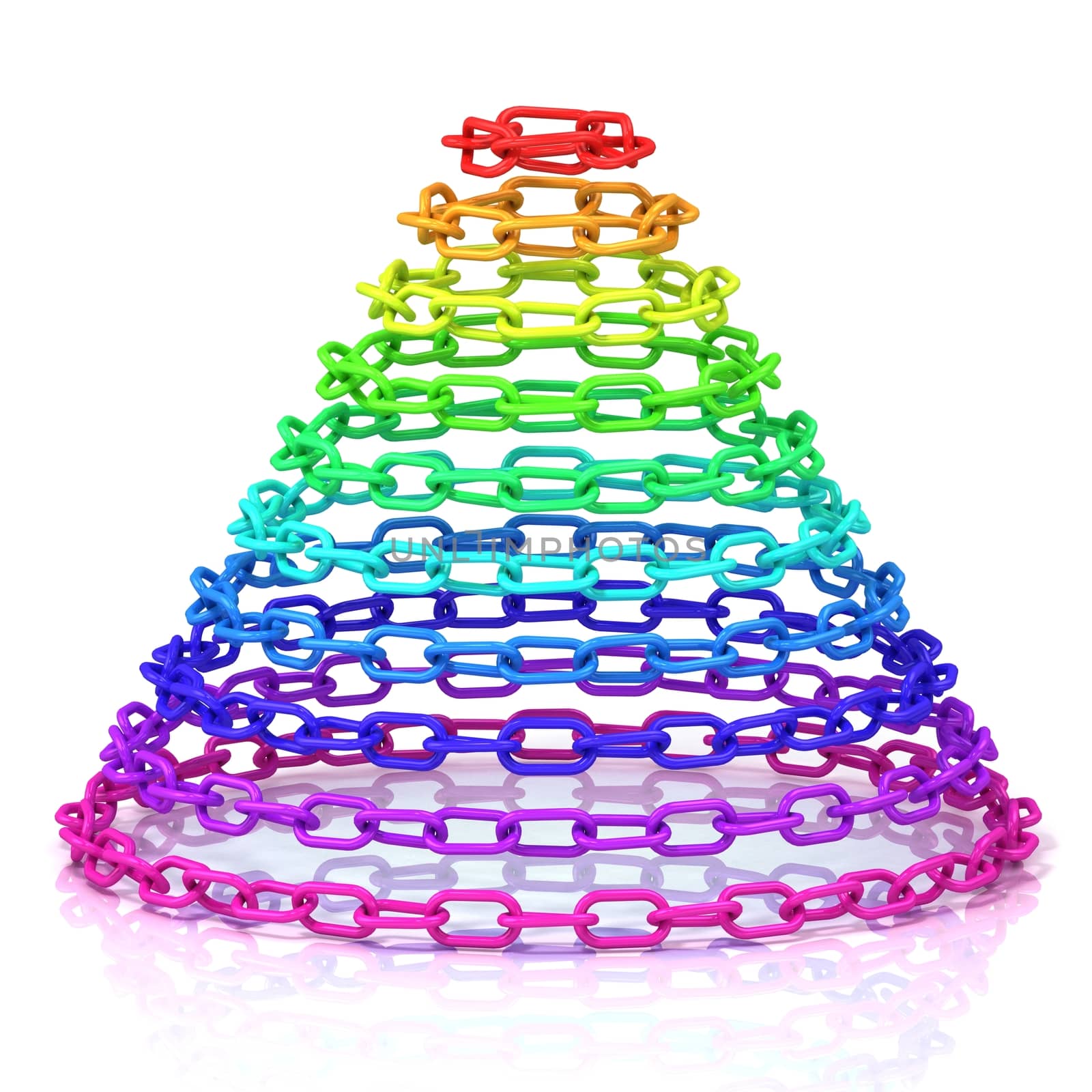 Colorful cone made of chain by djmilic