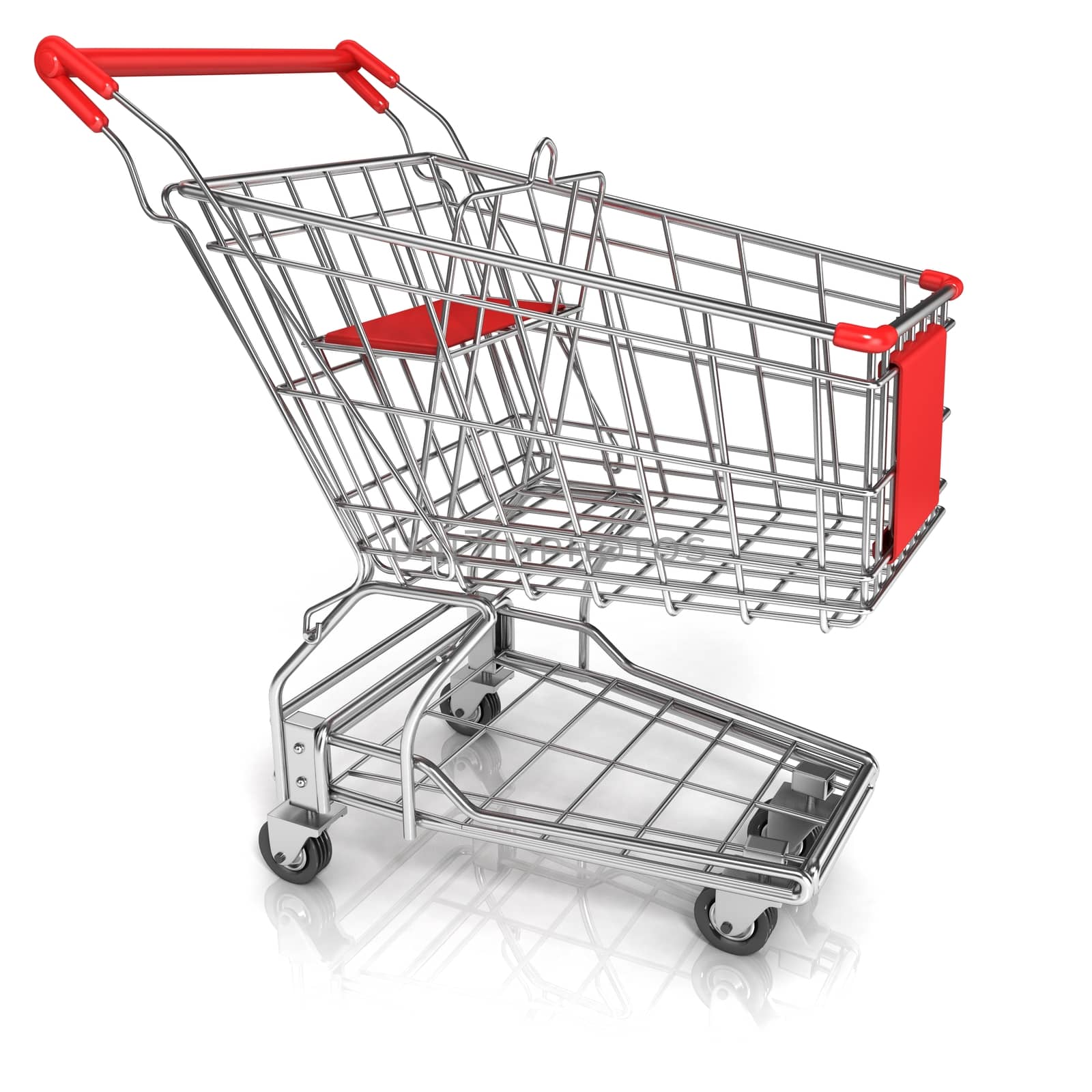 Shopping cart, isolated on white background. Side view