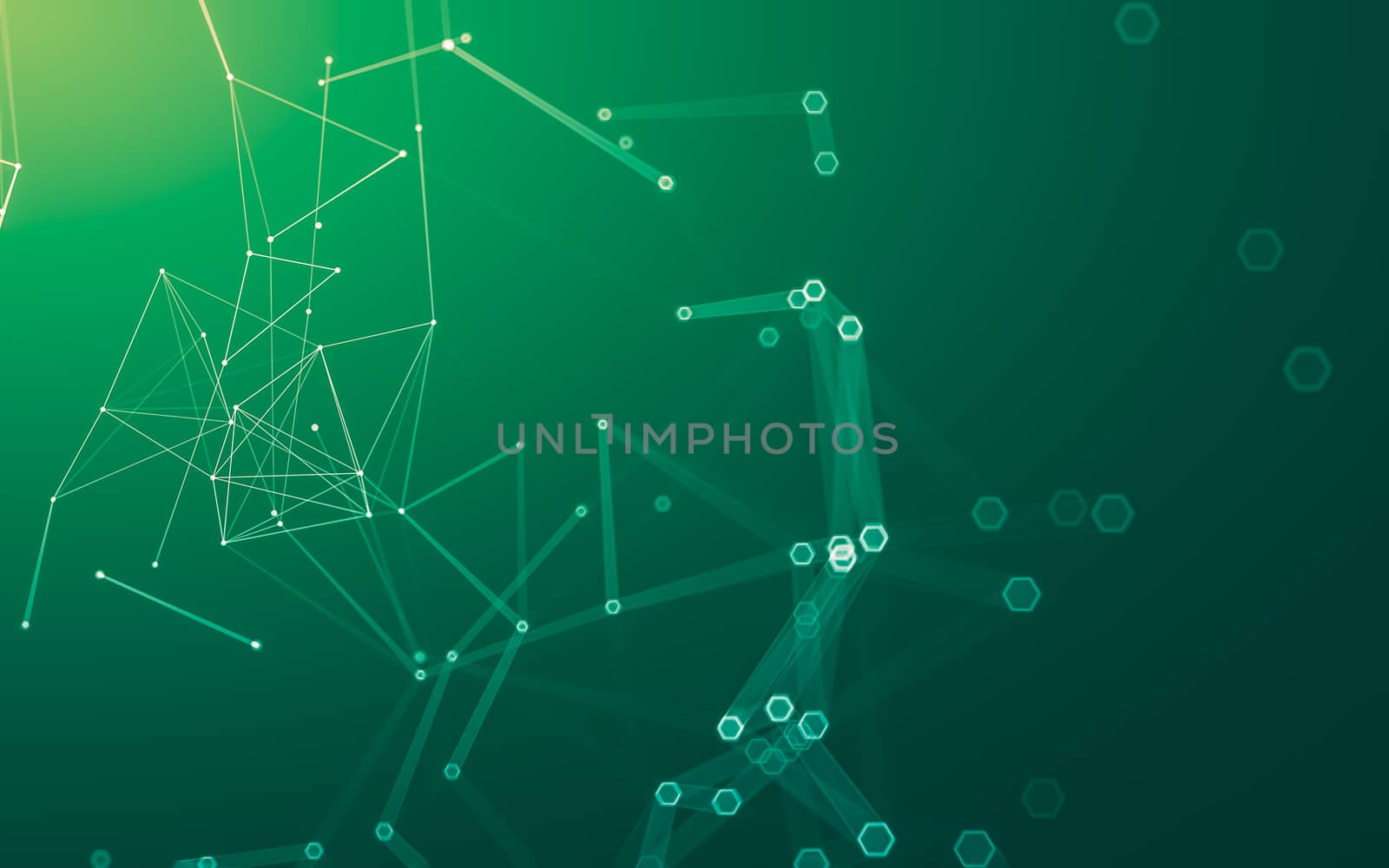 Abstract polygonal space low poly dark background with connecting dots and lines. Connection structure. 3d rendering