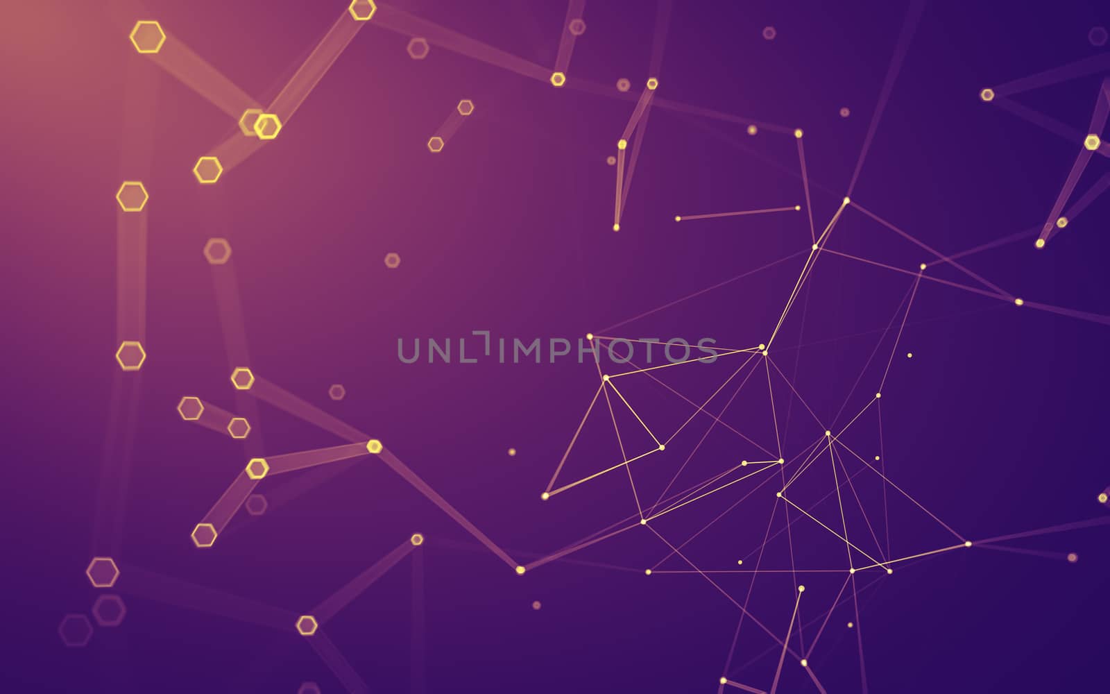 Abstract polygonal space low poly dark background with connecting dots and lines. Connection structure. 3d rendering