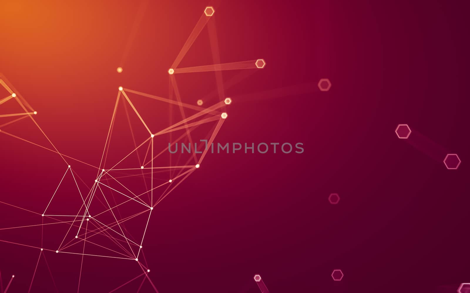 Abstract polygonal space low poly dark background with connecting dots and lines. Connection structure. 3d rendering