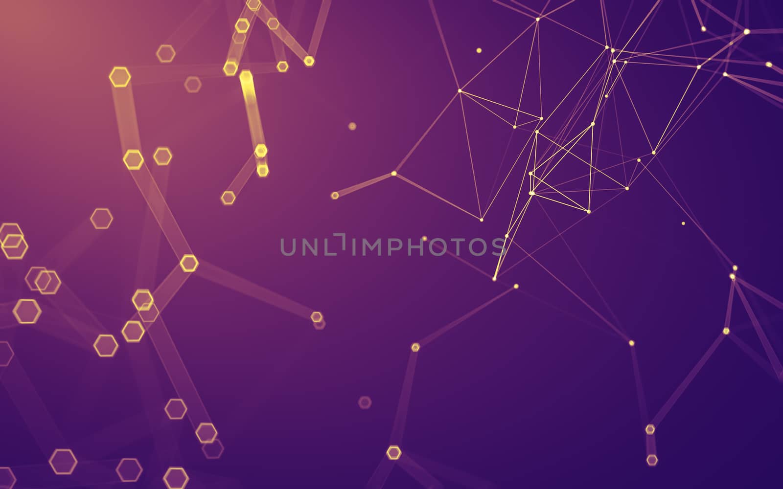 Abstract polygonal space low poly dark background with connecting dots and lines. Connection structure. 3d rendering