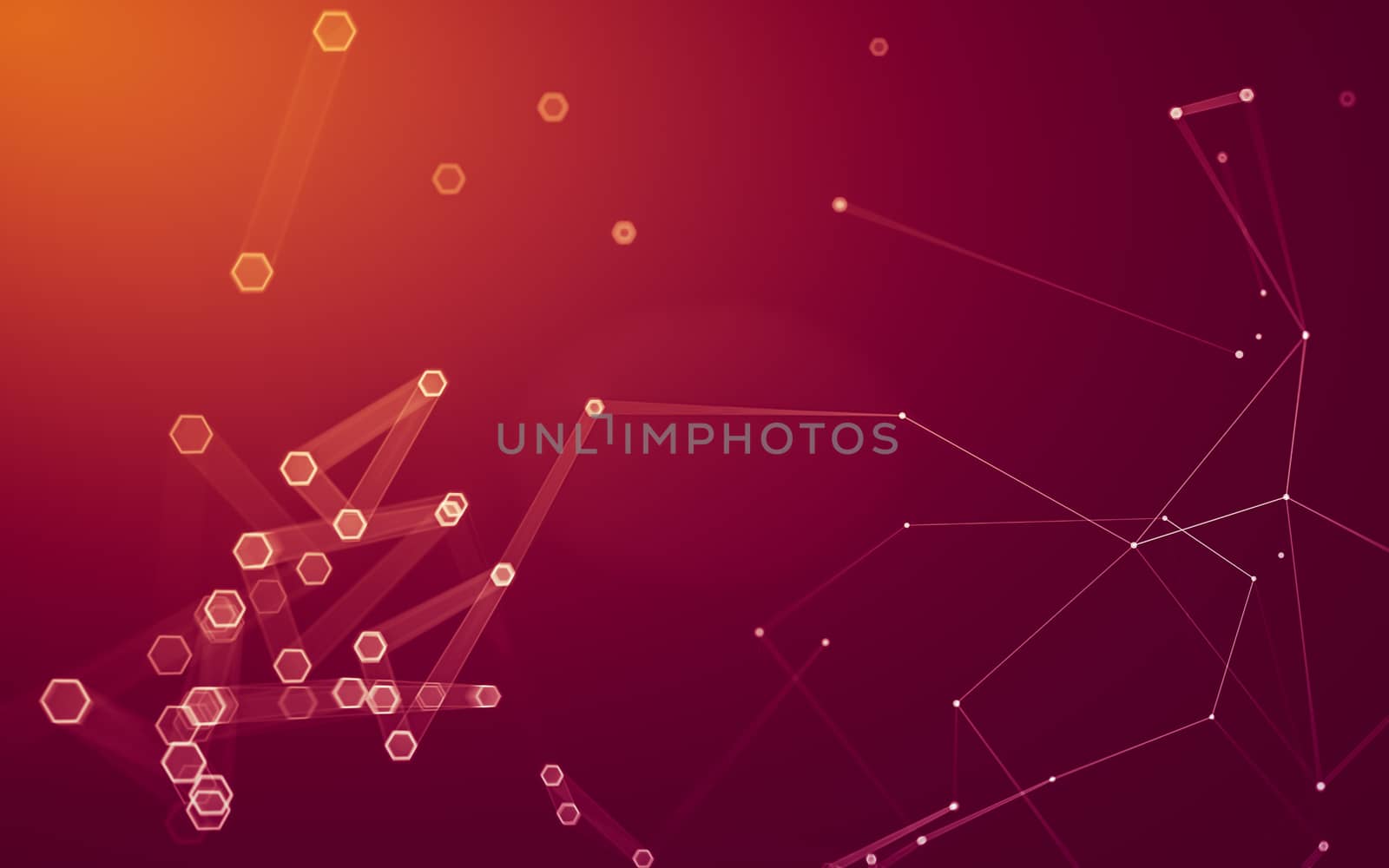 Abstract polygonal space low poly dark background with connecting dots and lines. Connection structure. 3d rendering