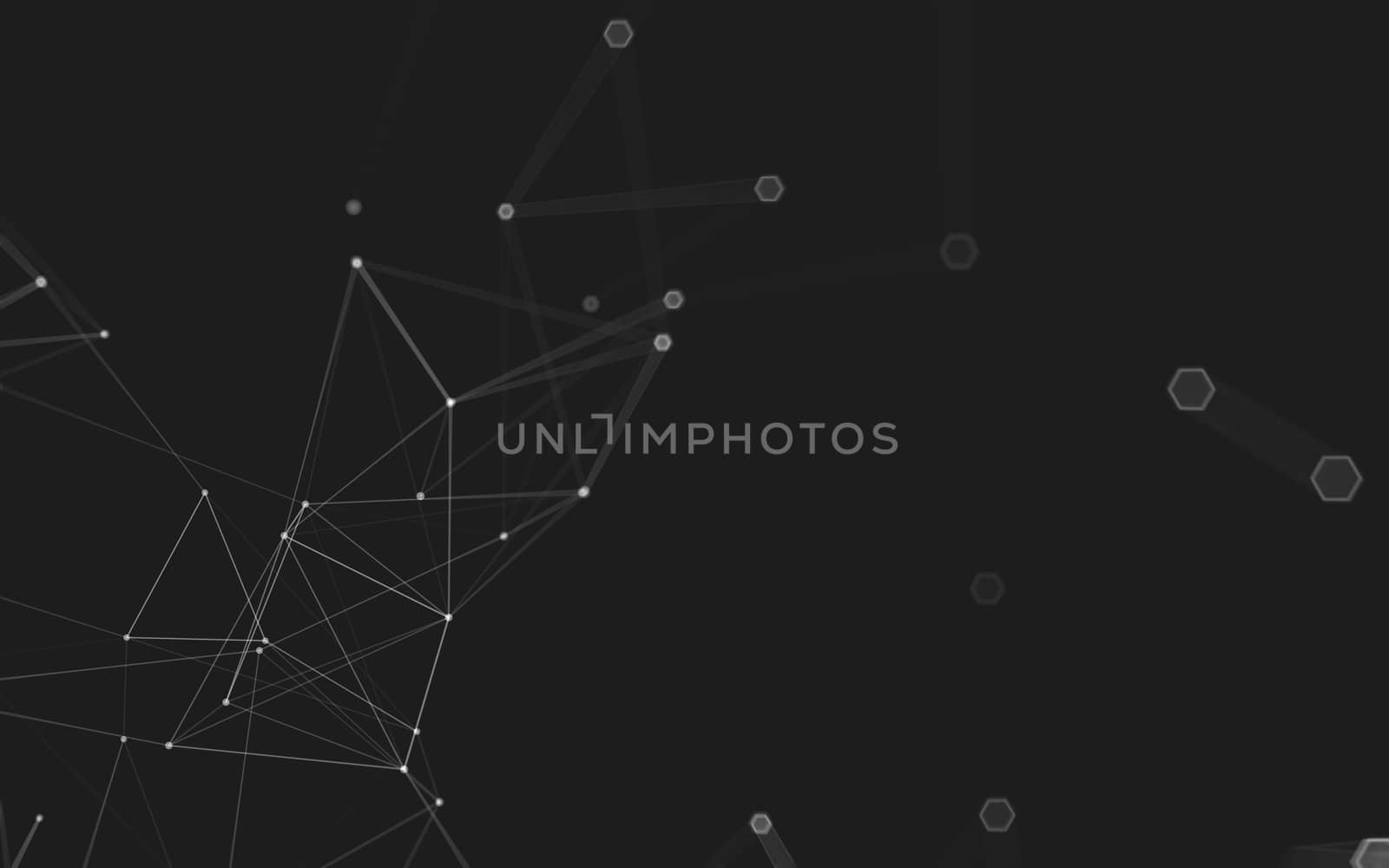 Abstract polygonal space low poly dark background with connecting dots and lines. Connection structure. 3d rendering