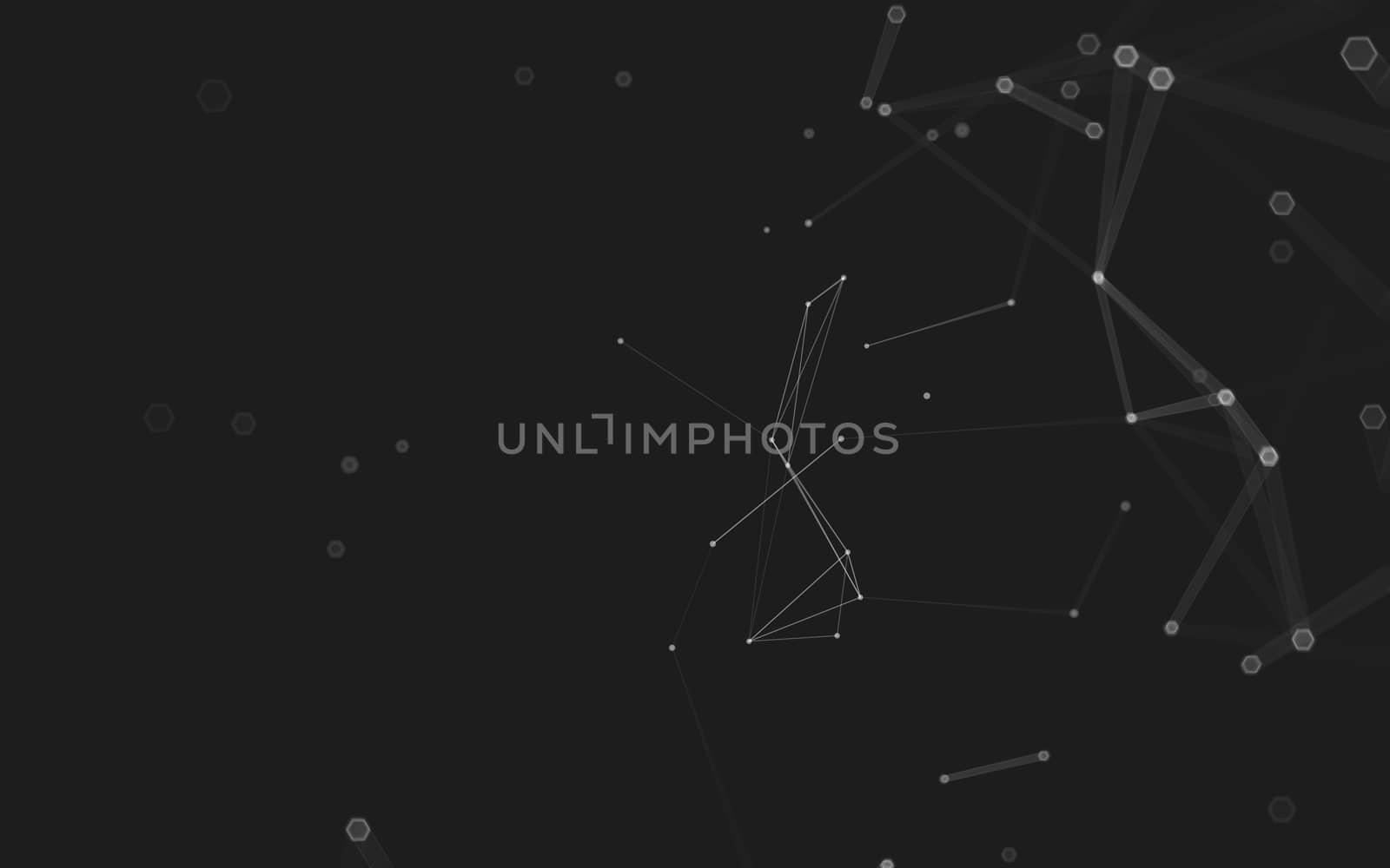 Abstract polygonal space low poly dark background with connecting dots and lines. Connection structure. 3d rendering