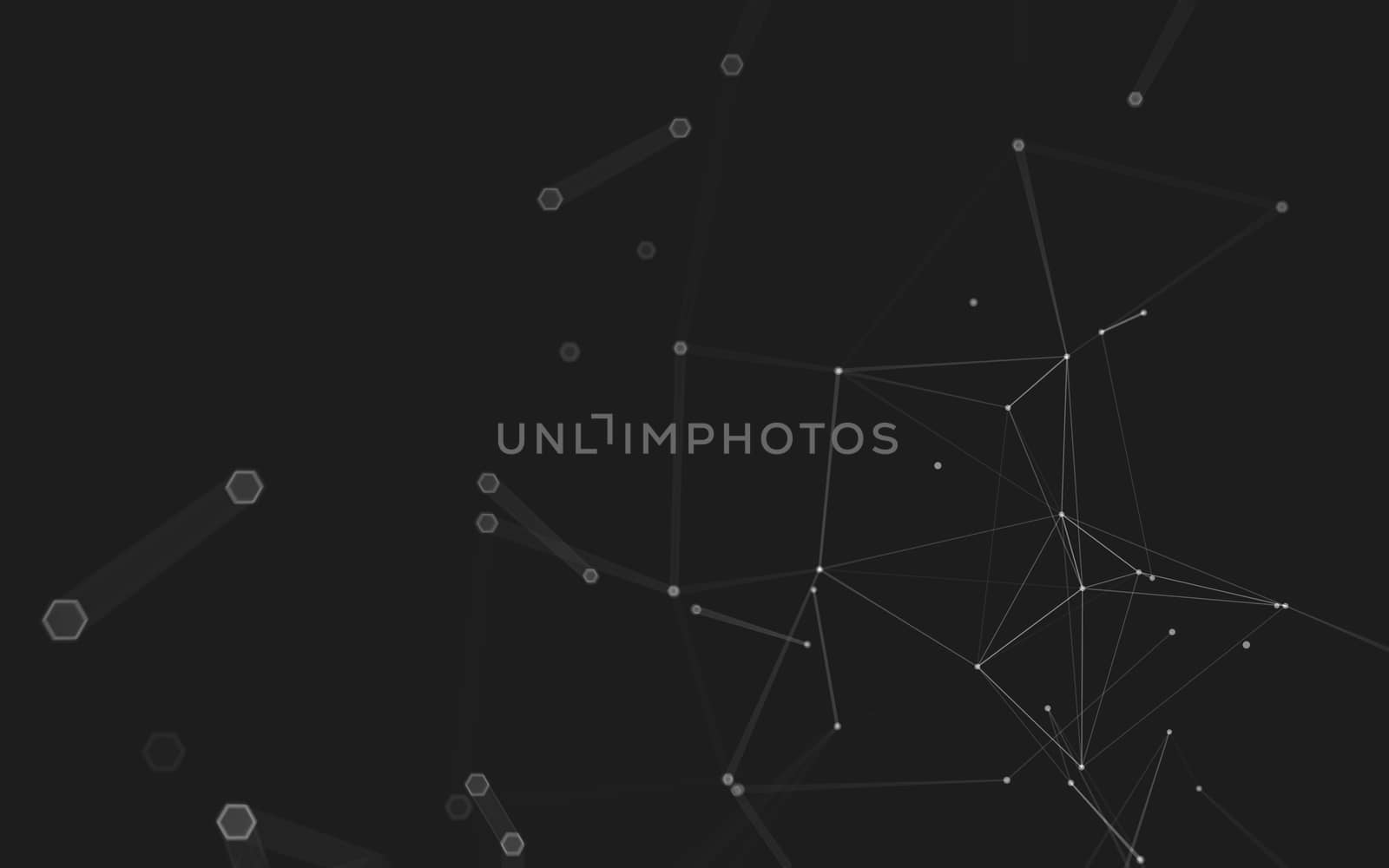 Abstract polygonal space low poly dark background with connecting dots and lines. Connection structure. 3d rendering