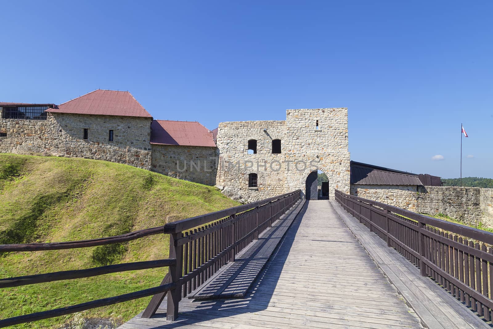14th century Dobczyce Castle on Lake Dobczyce, near Krakow, Poland