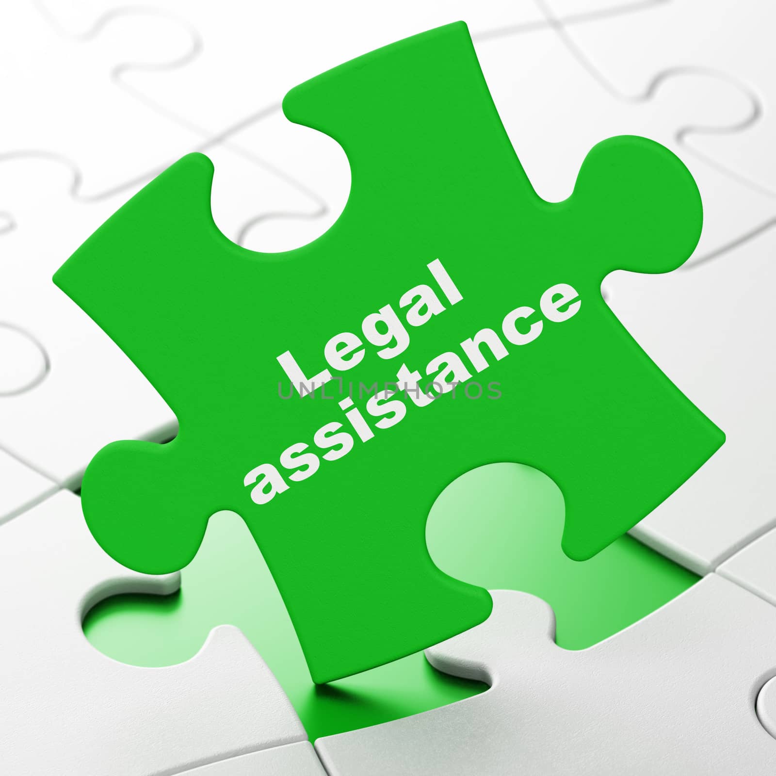 Law concept: Legal Assistance on puzzle background by maxkabakov
