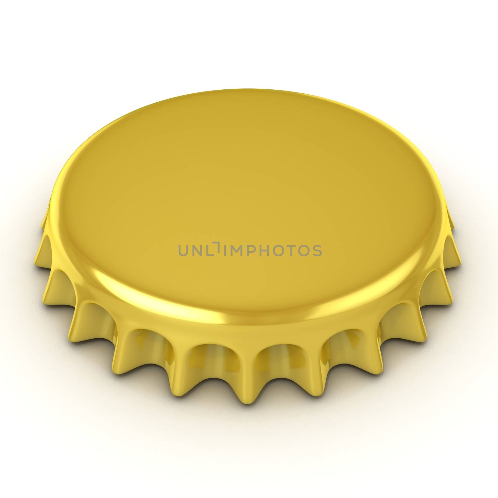 Bottle cap, isolated on white background. Top