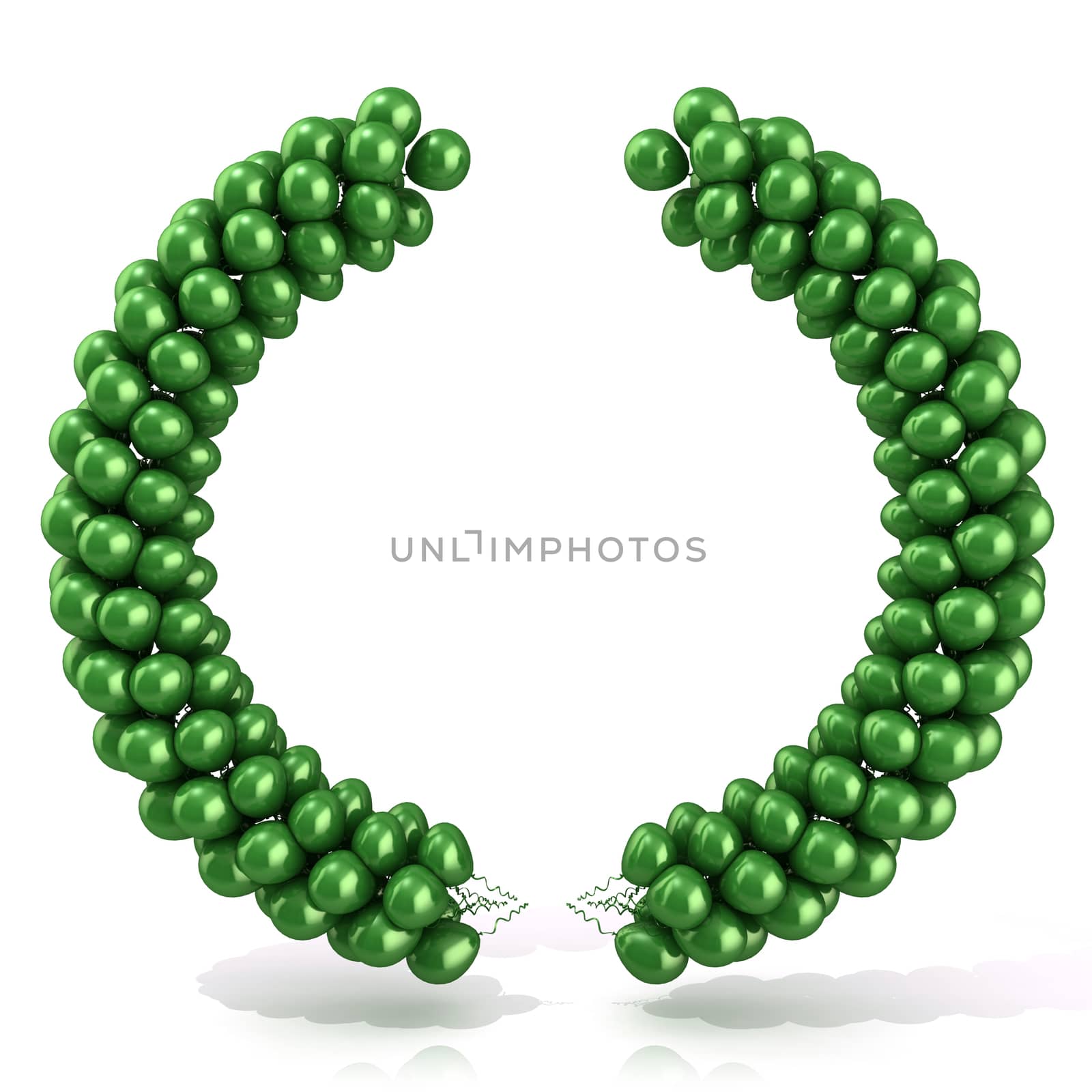 Green balloons arc laurel, isolated on white