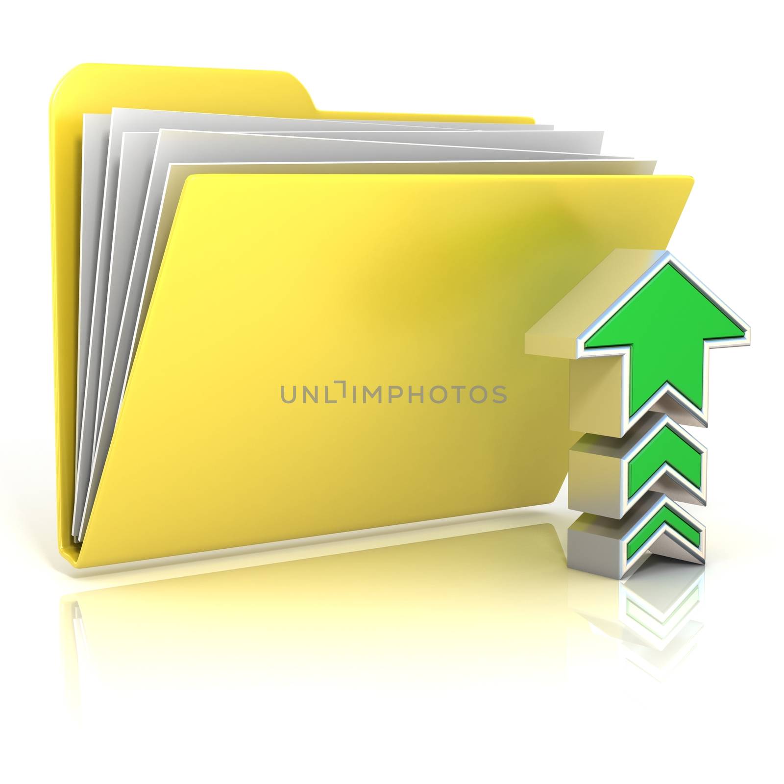 Upload folder icon, isolated on white background