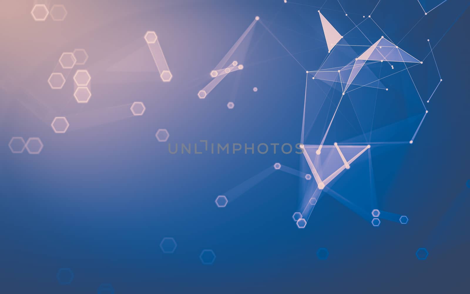 Abstract polygonal space low poly dark background with connecting dots and lines. Connection structure. 3d rendering