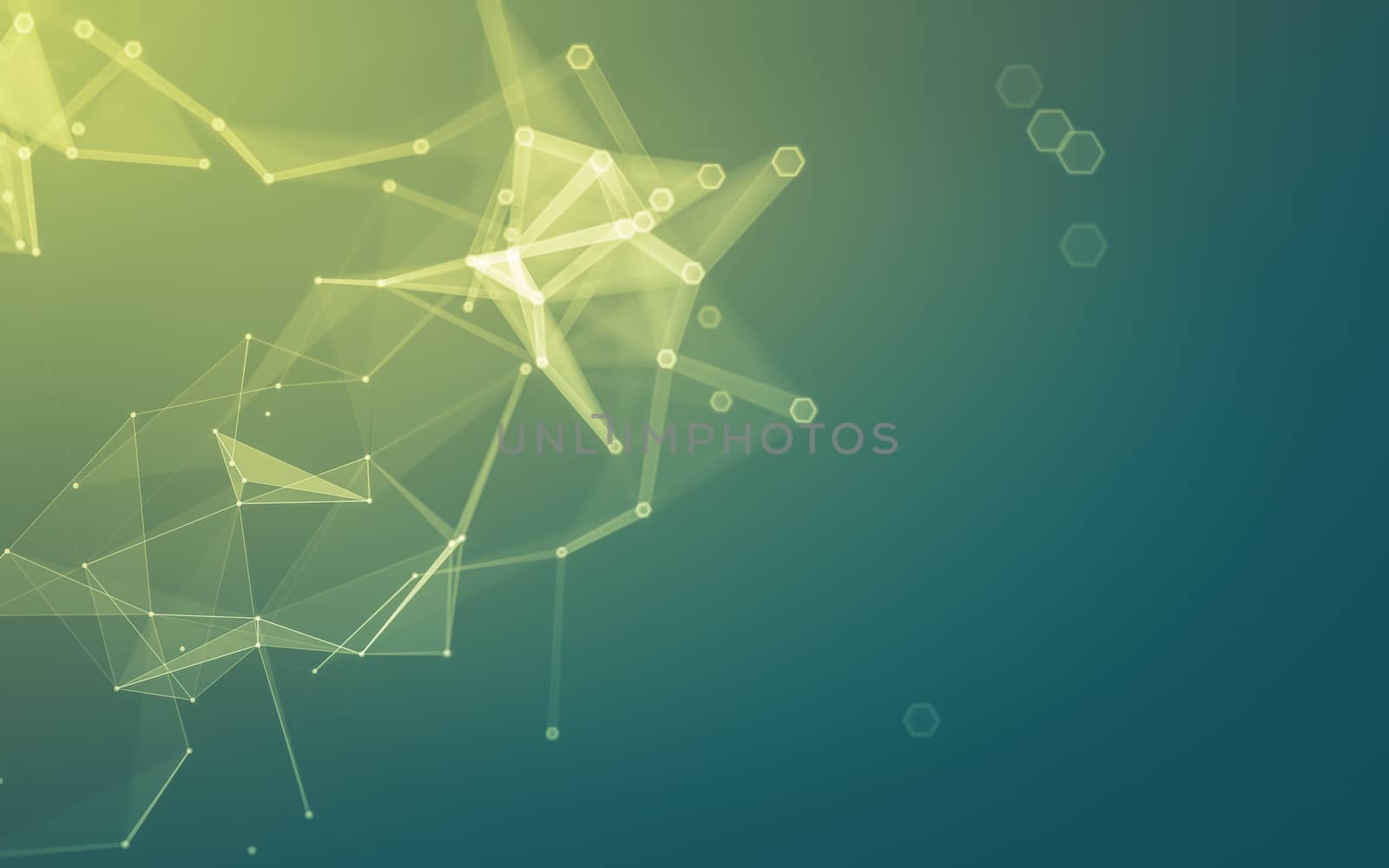 Abstract polygonal space low poly dark background with connecting dots and lines. Connection structure. 3d rendering