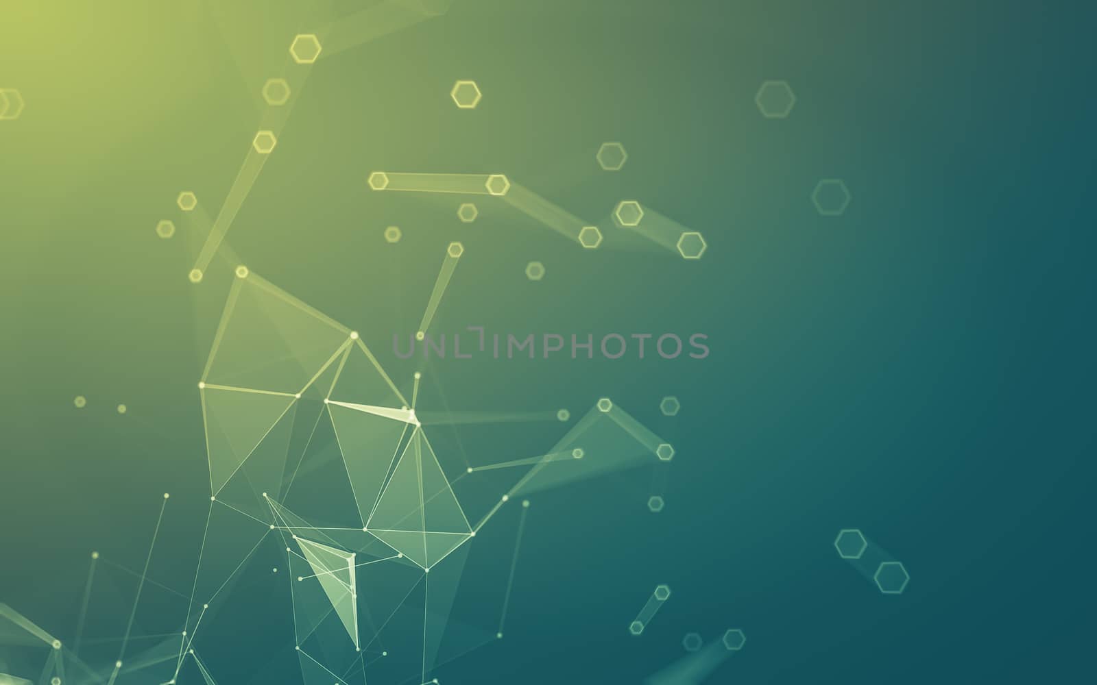 Abstract polygonal space low poly dark background with connecting dots and lines. Connection structure. 3d rendering